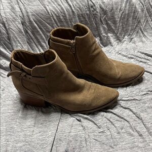 a new day Brown Ankle Boots with Side Zipper